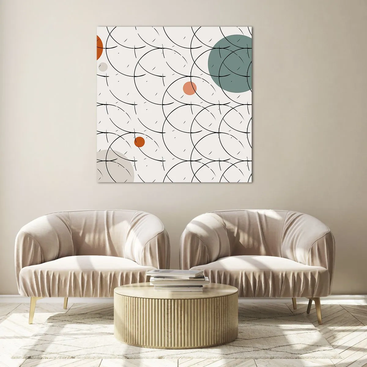 Quadro em vidro - No espírito da pop art - 70x70 cm