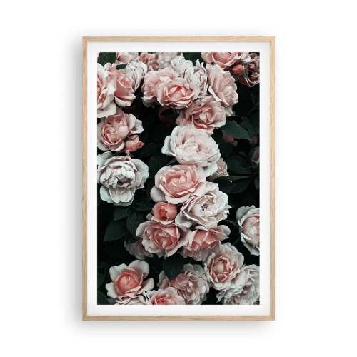 Pôster com moldura de carvalho claro - Conjuntos de rosas - 61x91 cm