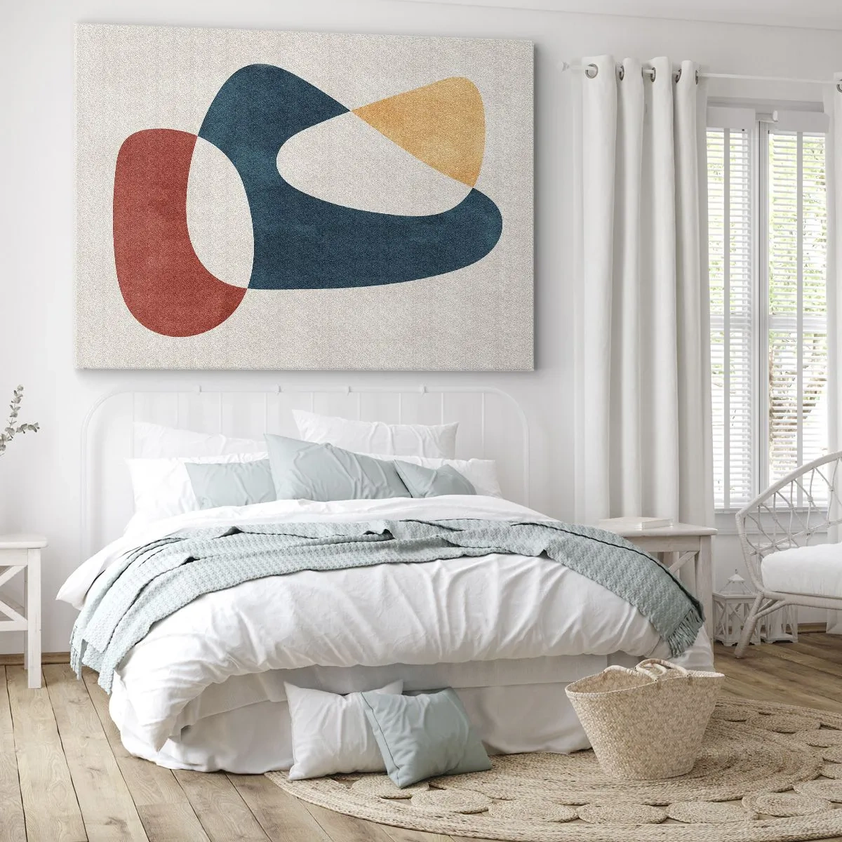 Quadro em tela - Formas abstratas em cores harmoniosas - 70x50cm - Influências e metamorfoses - Decoração de parede moderna para a sala de estar e quarto ARTTOR