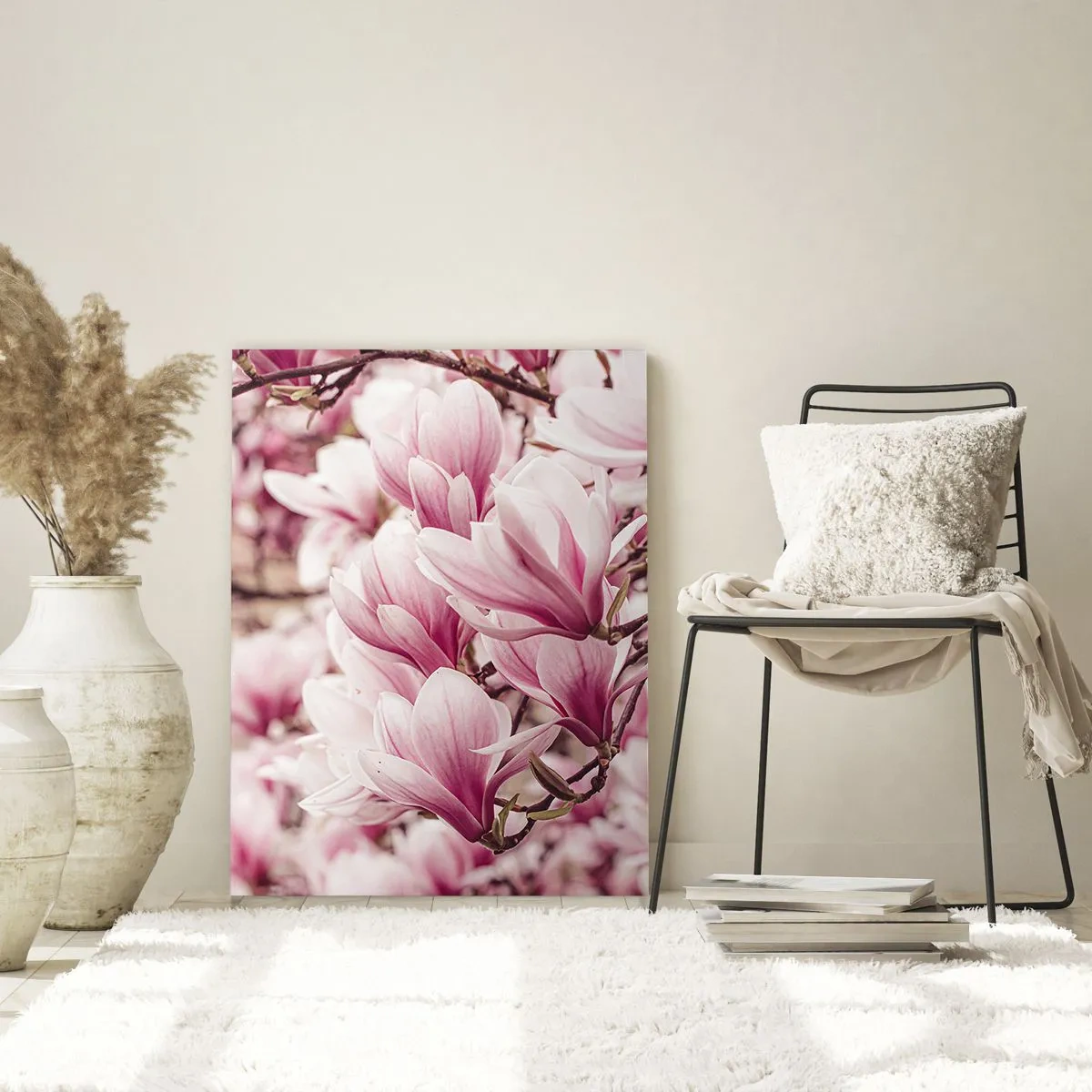 Quadro em vidro - A primavera é rosa - 70x100 cm