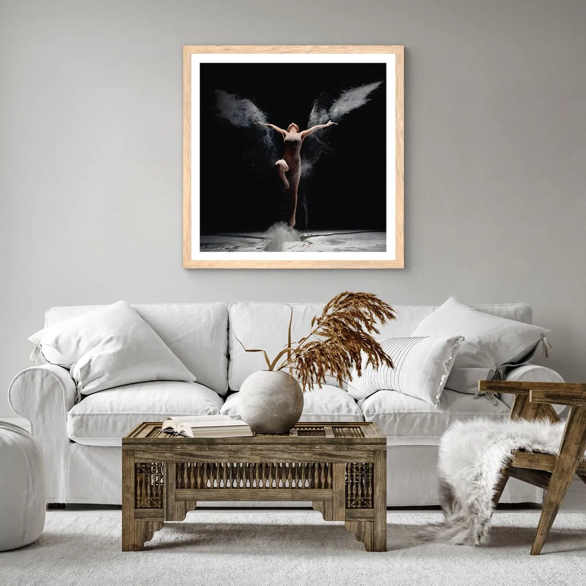 Pôster com moldura de carvalho claro - Os elfos existem - 30x30 cm