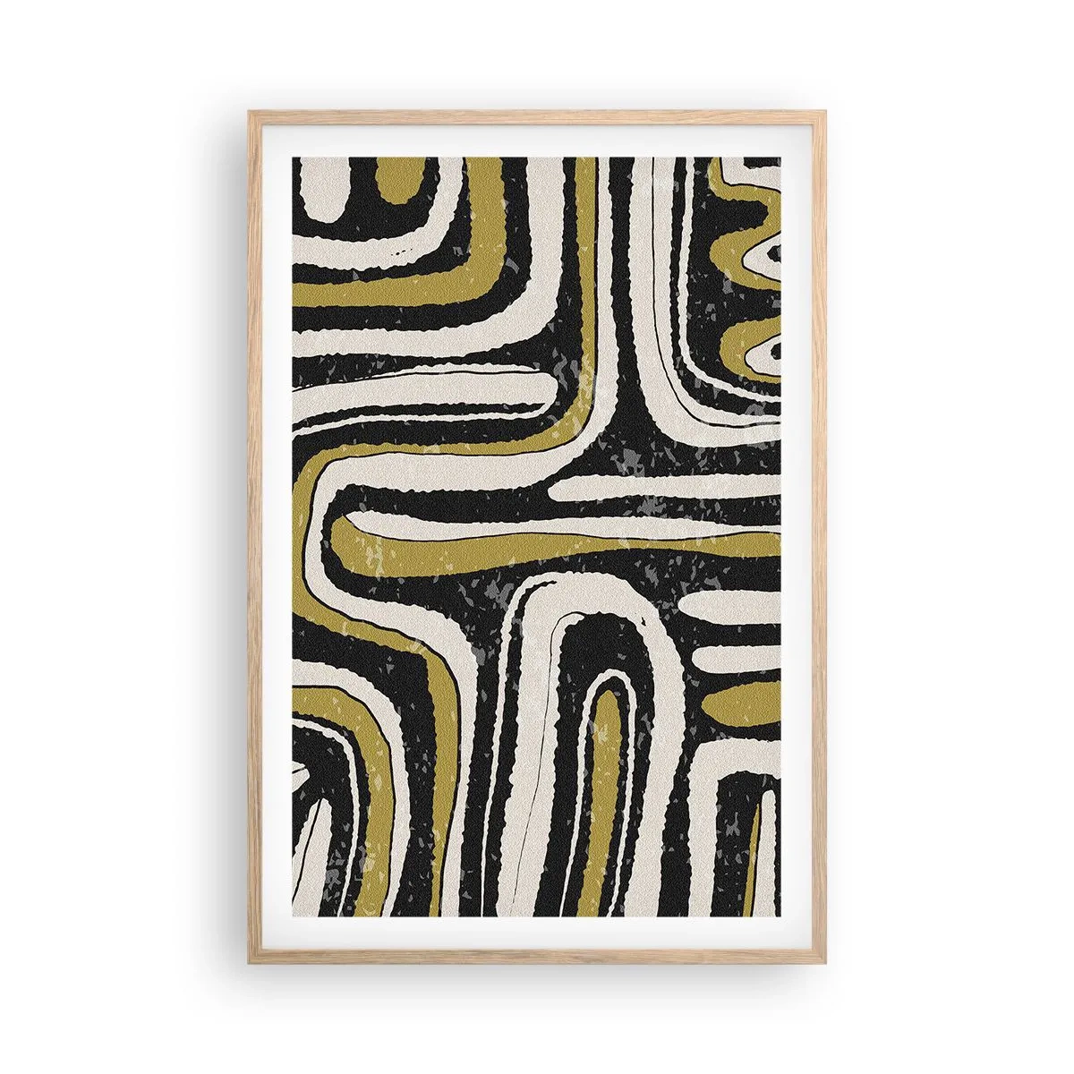 Pôster com moldura de carvalho claro - Composição: estradas e becos - 61x91 cm