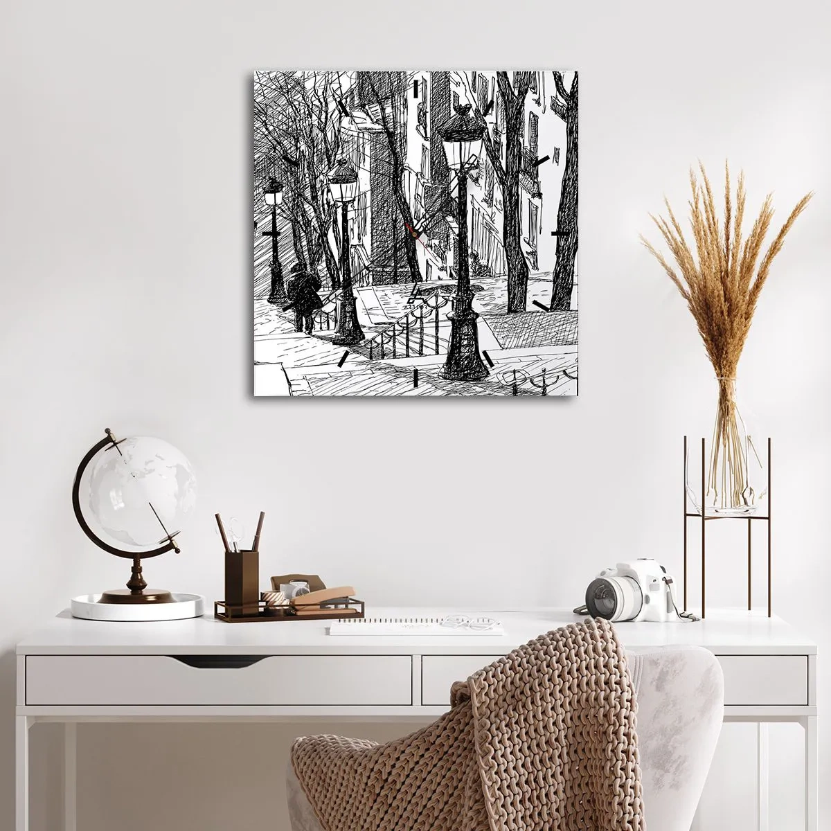 Relógio de parede - Relógio em vidro - Uma história de amor ou uma história de terror? - 40x40 cm