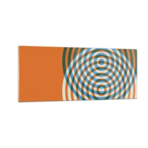 Quadro em vidro - Variação circular abstrata - 100x40 cm