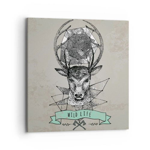 Quadro em tela - A Visão de Santo Hubertus - 70x70 cm