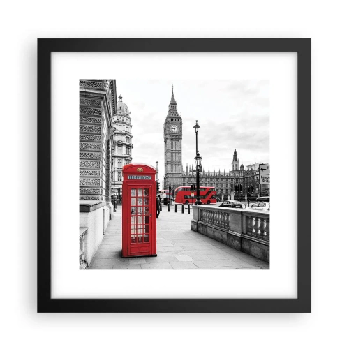 Pôster com moldura preta - Sem dúvida, Londres - 30x30 cm