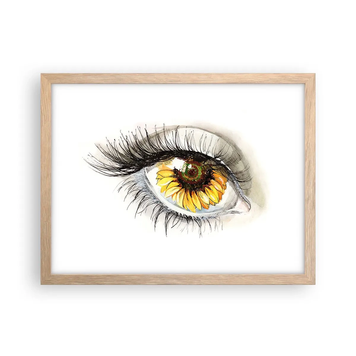 Pôster com moldura de carvalho claro - Um olhar tão quente como o verão - 40x30 cm