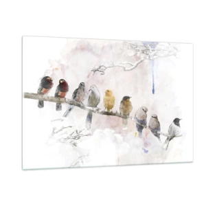 Quadro em vidro - Reunião alada - 120x80 cm