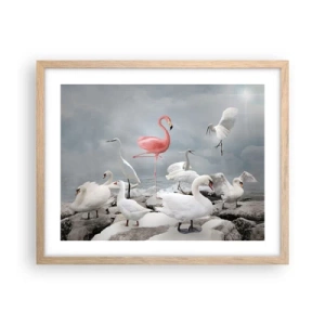 Pôster com moldura de carvalho claro - Como vim parar aqui? - 50x40 cm