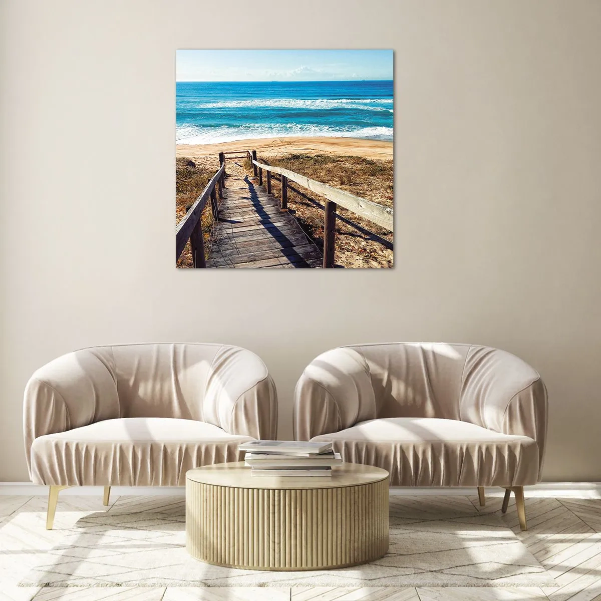 Quadro em vidro - Corra! - 70x70 cm