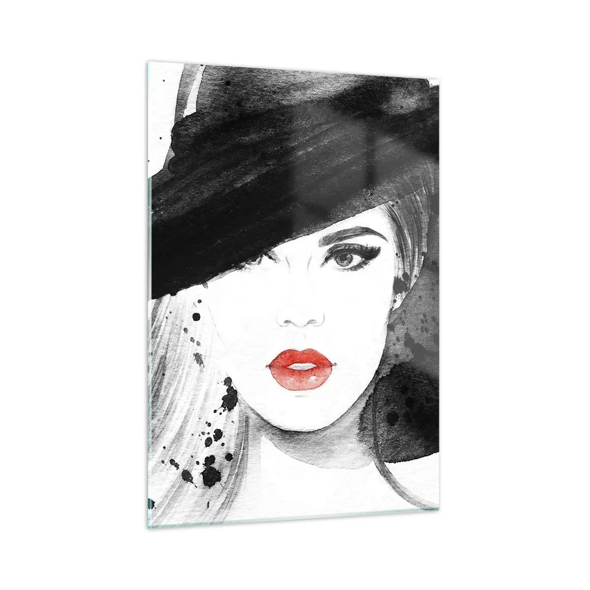 Quadro em vidro - Dama de Preto - 50x70 cm