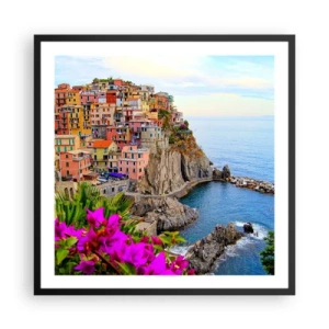 Pôster com moldura preta - A cidade que sorri - 60x60 cm