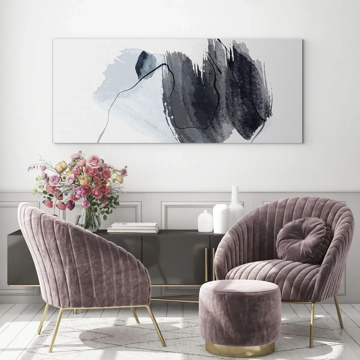 Quadro em vidro - Intensidade e movimento - 120x50 cm