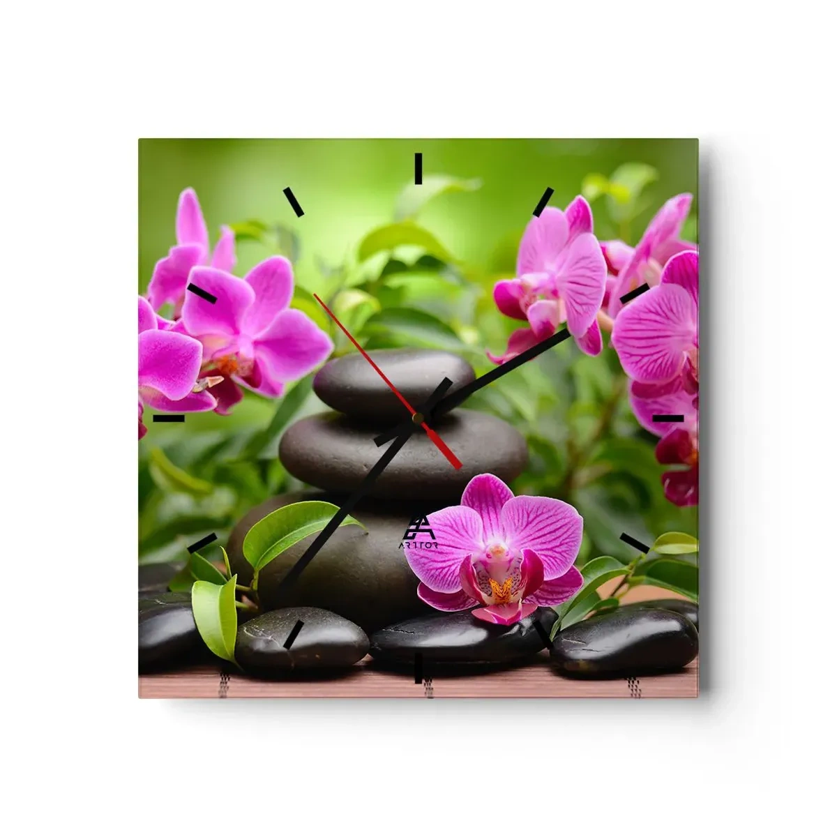 Relógio de parede - Relógio em vidro - Pirâmide da paz - 40x40 cm