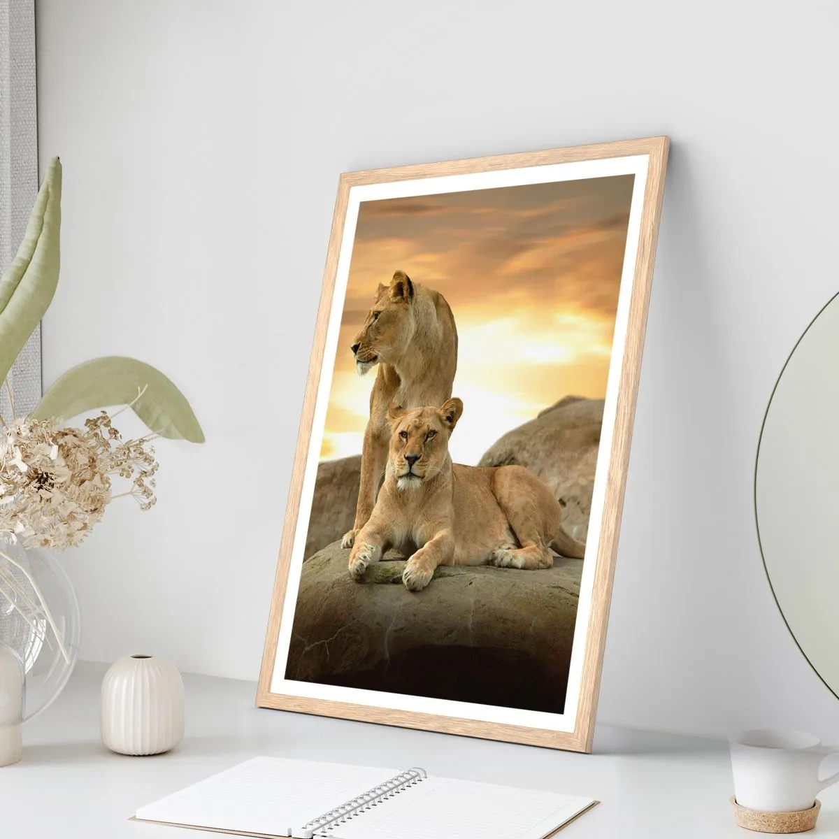 Pôster com moldura de carvalho claro - Majestade real - 50x70 cm