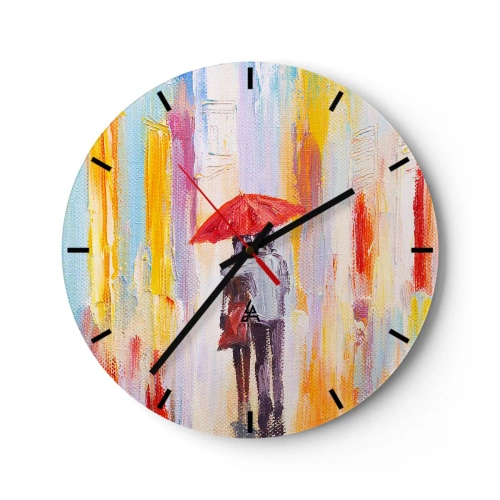 Relógio de parede - Relógio em vidro - Que continue a chover - 40x40 cm