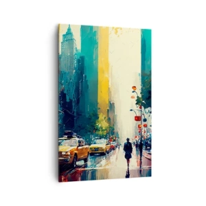 Quadro em tela - Nova York – até a chuva é colorida aqui - 80x120 cm