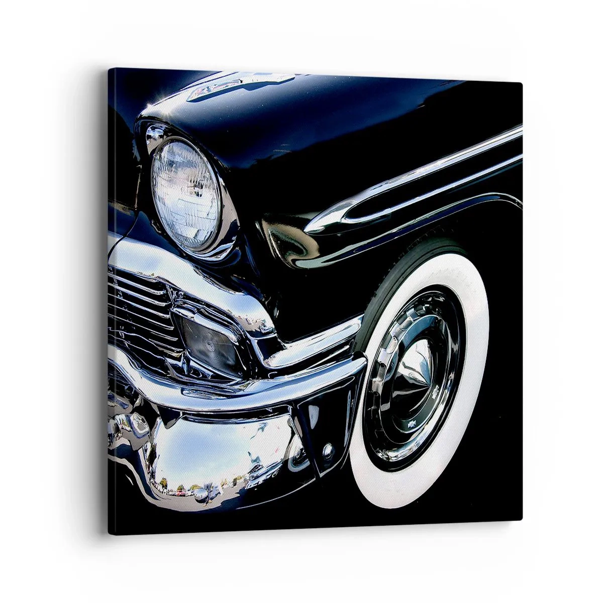 Quadro em tela - Clássicos em prata, preto e branco - 40x40 cm