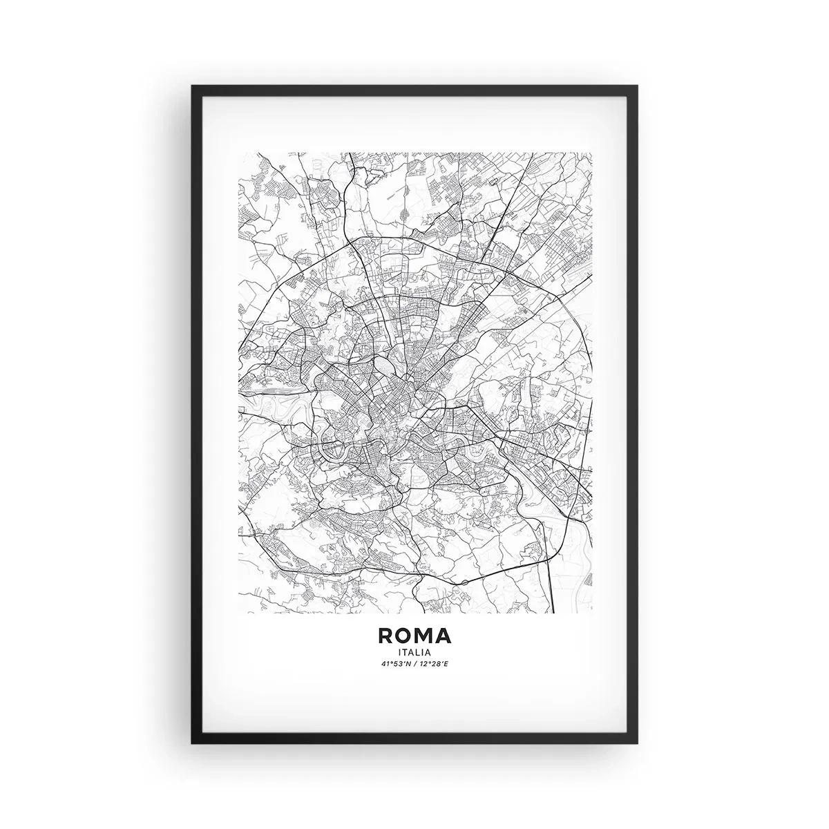 Pôster com moldura preta - Círculo romano - 61x91 cm