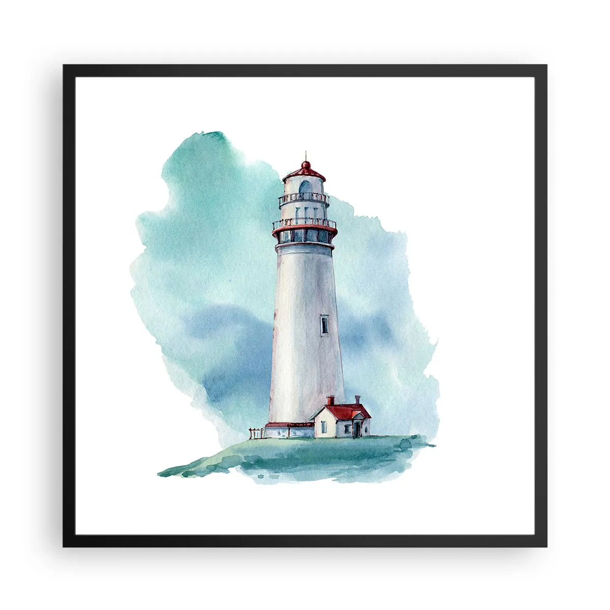 Pôster com moldura preta - A gentil irmã do azul - 60x60 cm