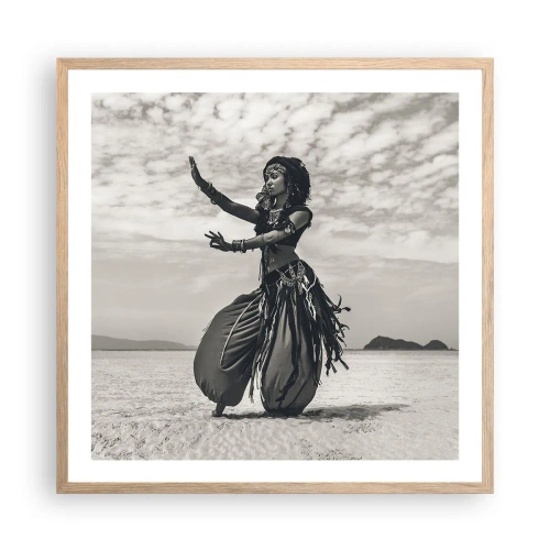 Pôster com moldura de carvalho claro - Dança das Ilhas do Sul - 60x60 cm