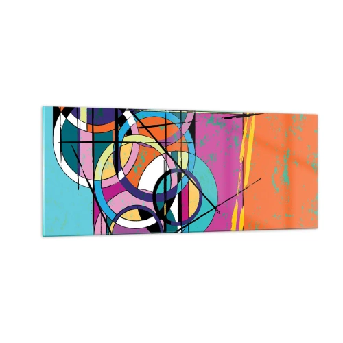 Quadro em vidro - Círculo entre círculos - 100x40 cm