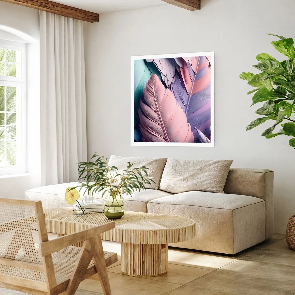 Pôster - Pássaro chique - 40x40 cm