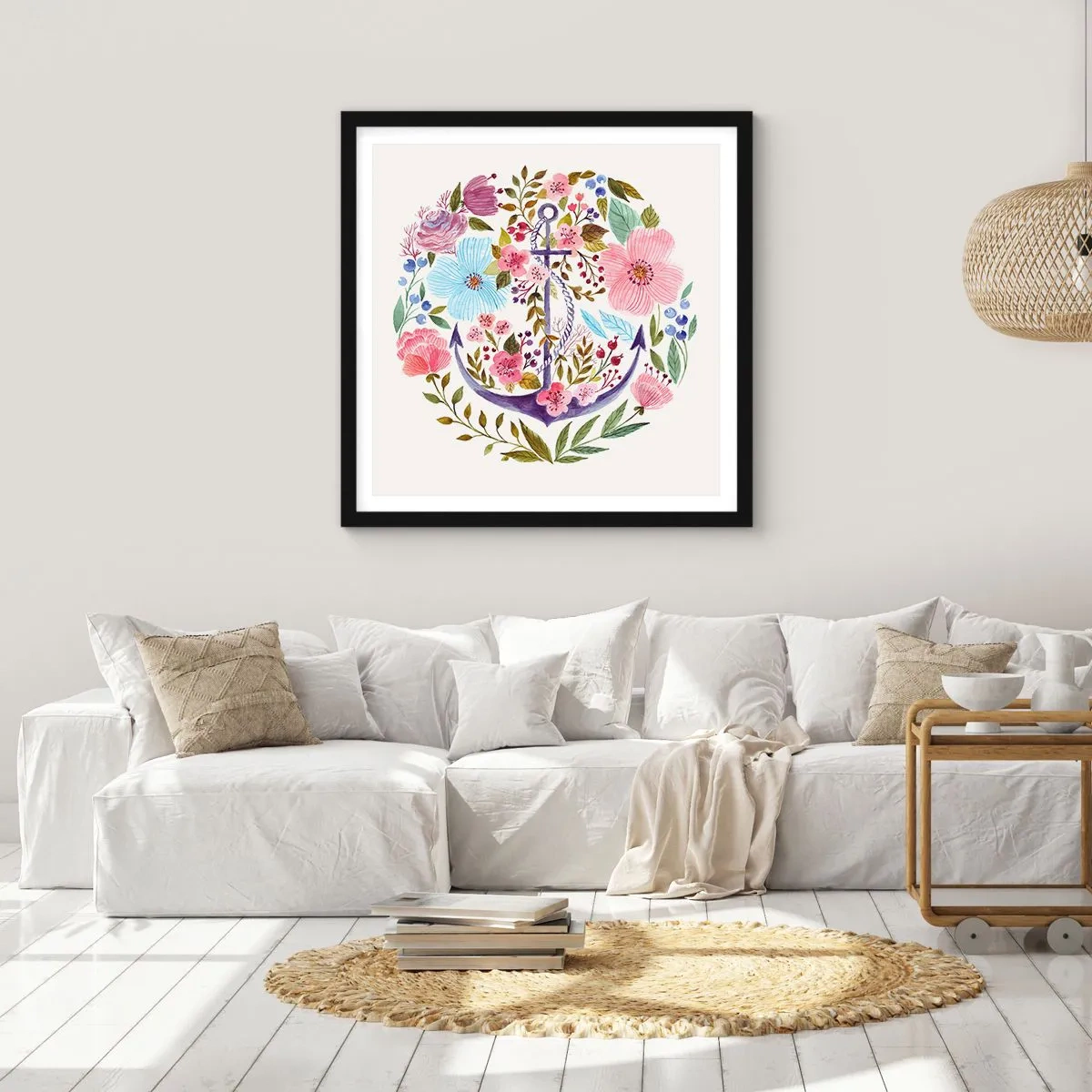 Pôster com moldura preta - O bom sonho de um marinheiro - 40x40 cm