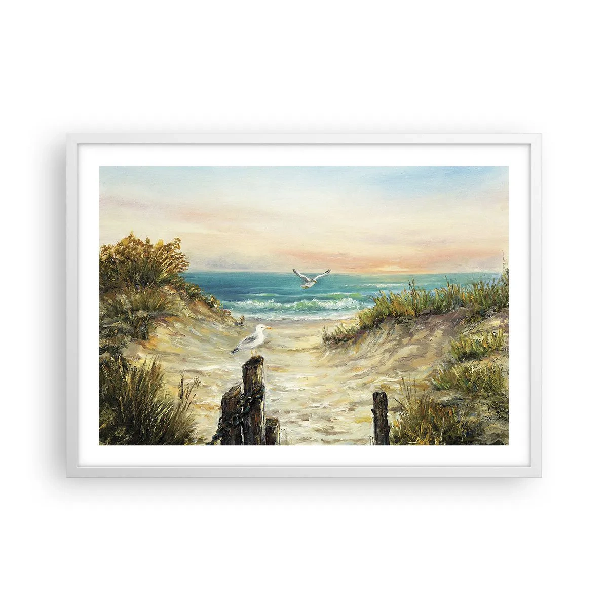 Pôster em moldura branca - Refúgio sem vento - 70x50 cm