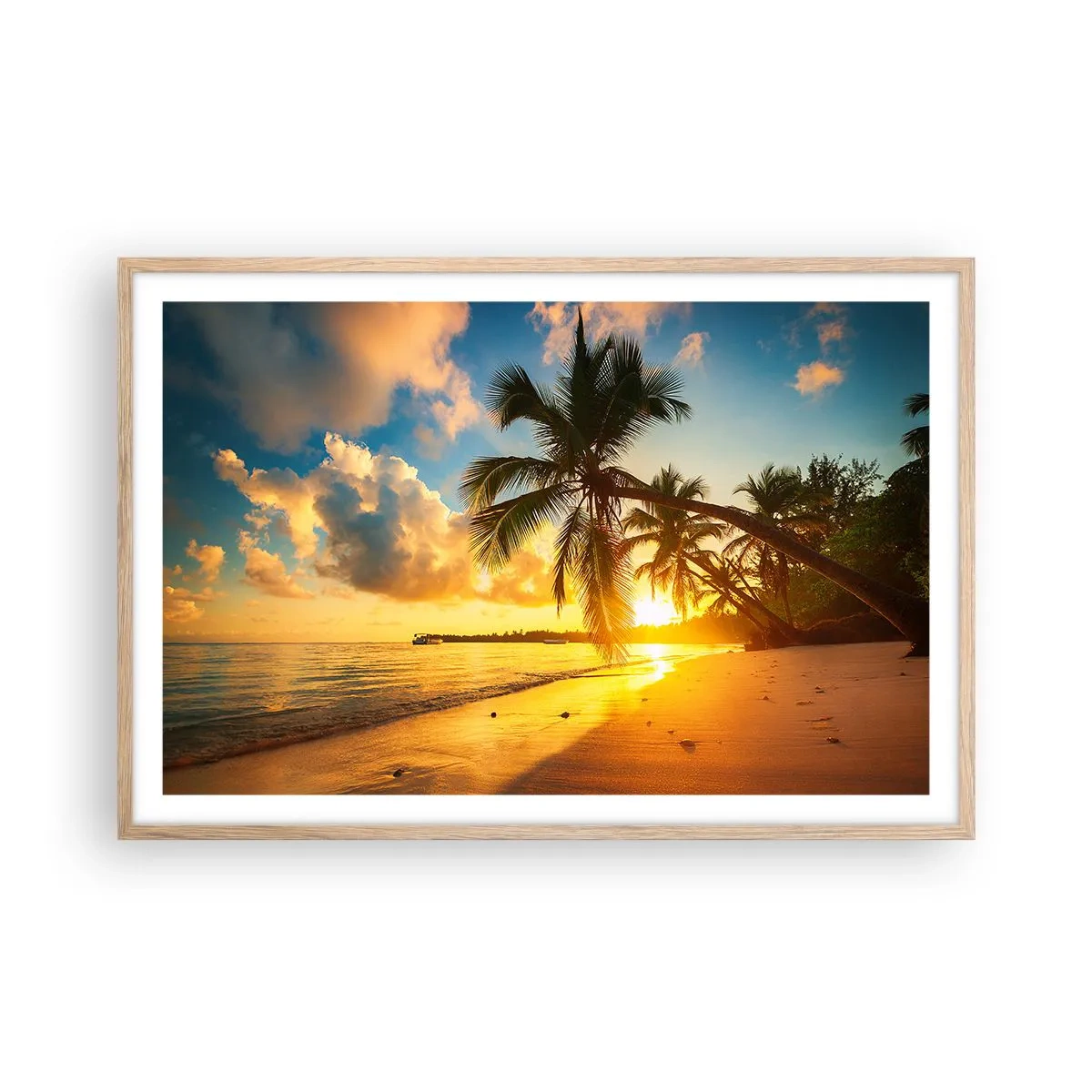 Pôster com moldura de carvalho claro - Um sonho caribenho - 91x61 cm