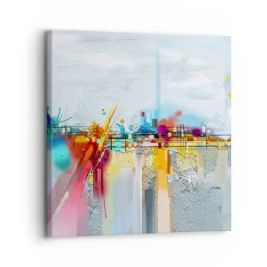 Quadro em tela - Ponte da alegria sobre o rio da vida - 30x30 cm