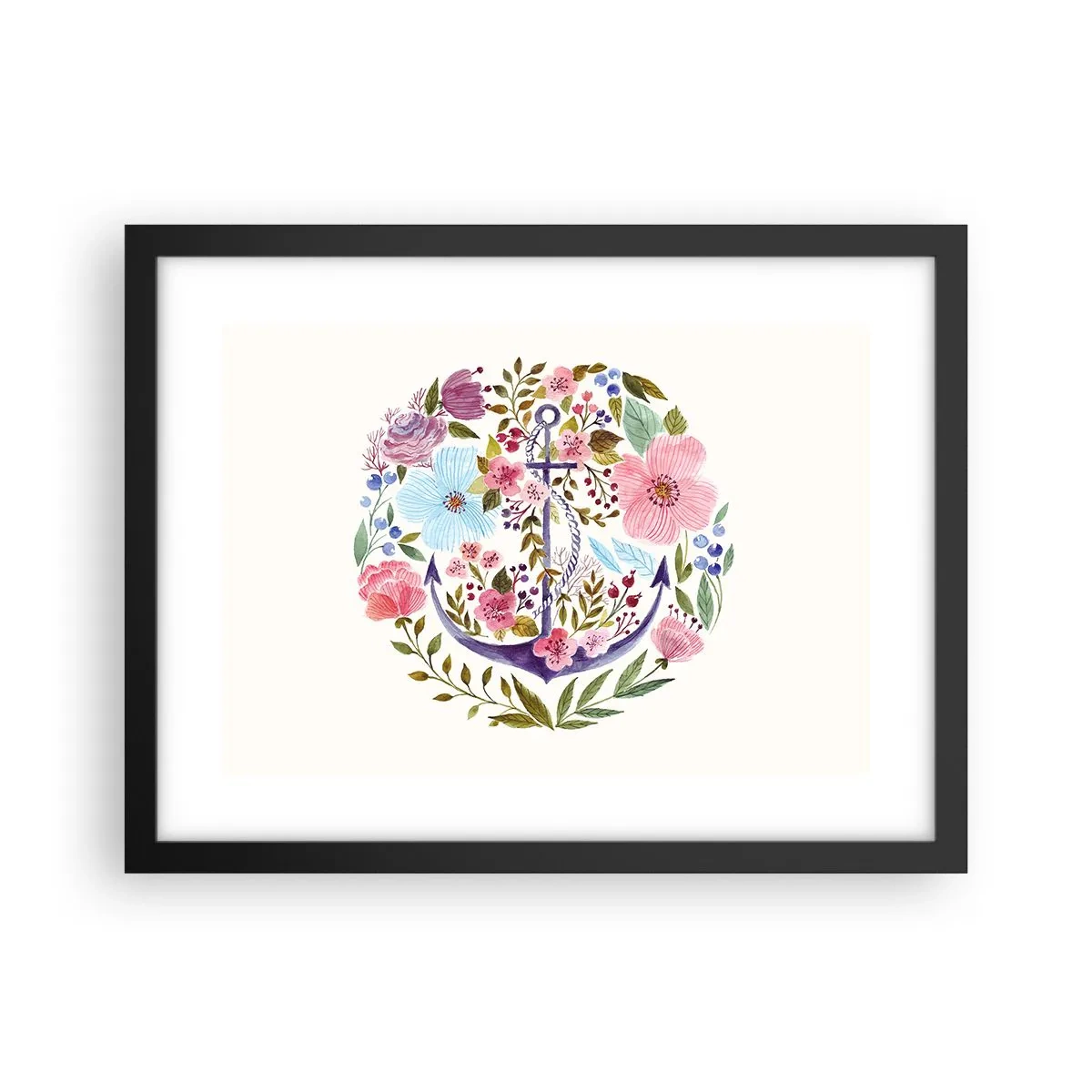 Pôster com moldura preta - O bom sonho de um marinheiro - 40x30 cm