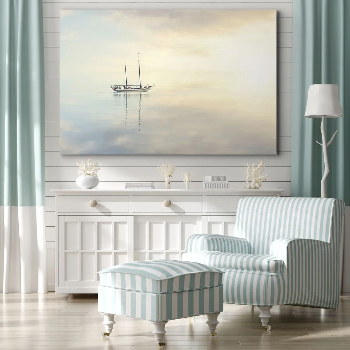 Quadro em tela - Num mar de silêncio - 70x50 cm