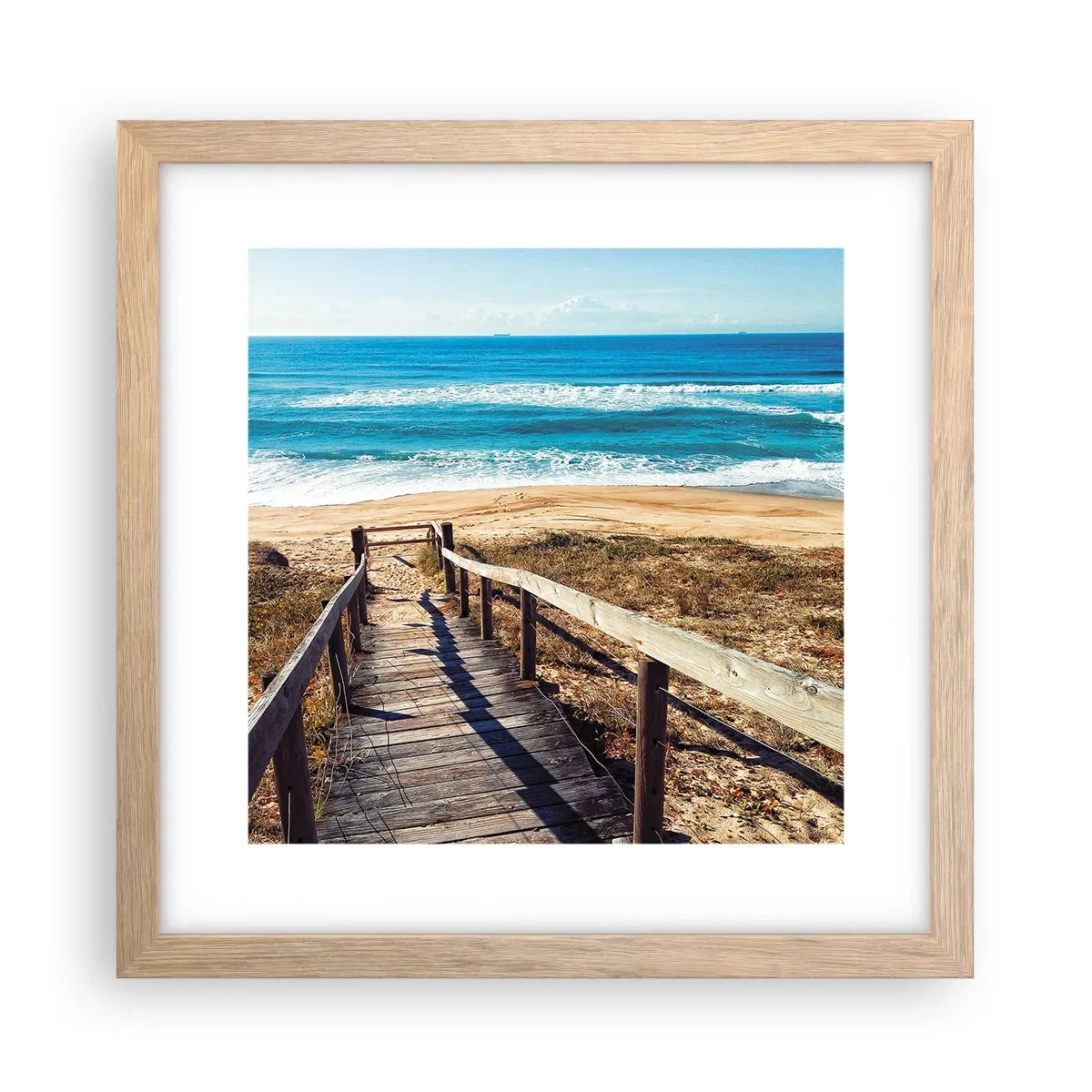 Pôster com moldura de carvalho claro - Corra! - 30x30 cm