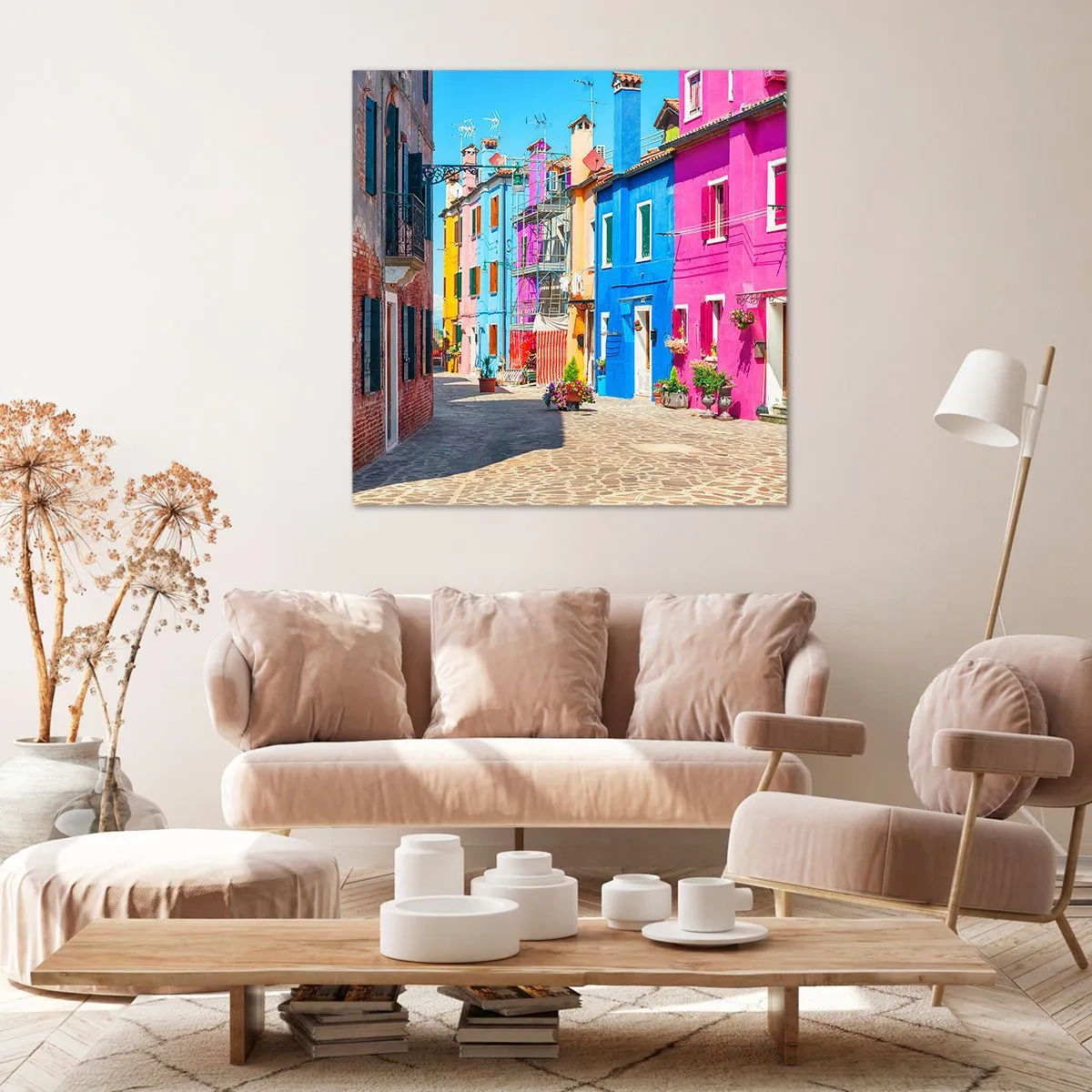 Quadro em tela - A Cidade dos Papagaios - 70x70 cm