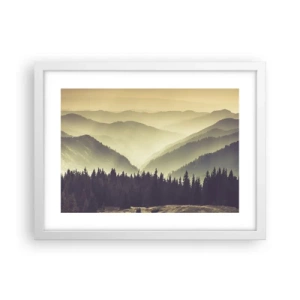 Pôster em moldura branca - Atrás das sete montanhas... - 40x30 cm