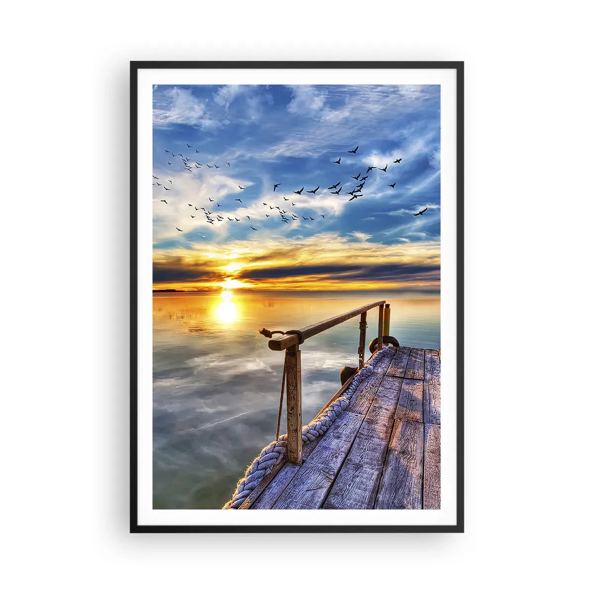 Pôster com moldura preta - O vento descansa - 70x100 cm