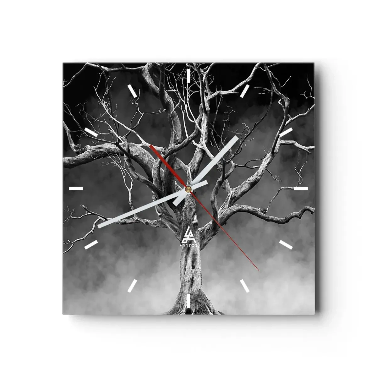 Relógio de parede - Relógio em vidro - Primitivo e sagrado - 40x40 cm