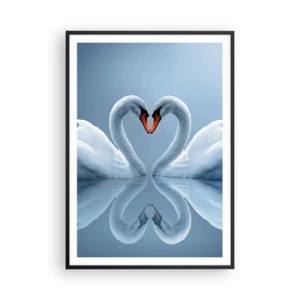 Pôster com moldura preta - Hora do amor - 70x100 cm