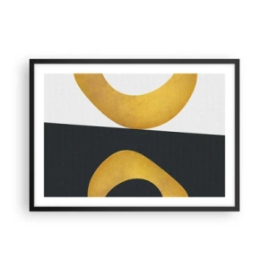 Pôster com moldura preta - Primeiro: ouro - 70x50 cm