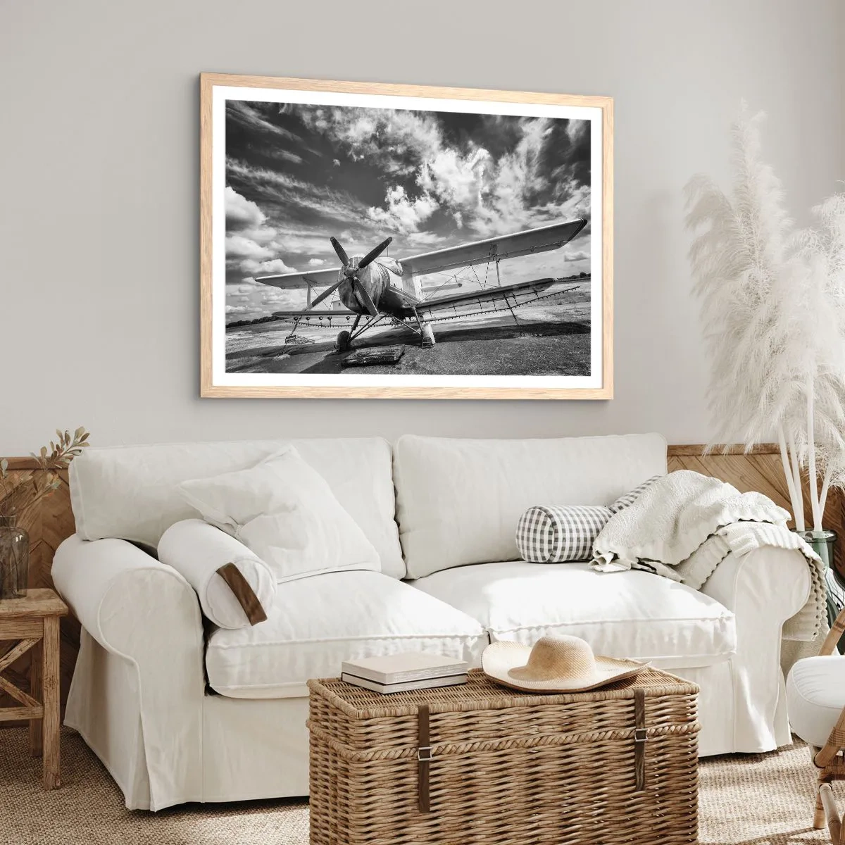 Pôster com moldura de carvalho claro - Mal posso esperar! - 91x61 cm