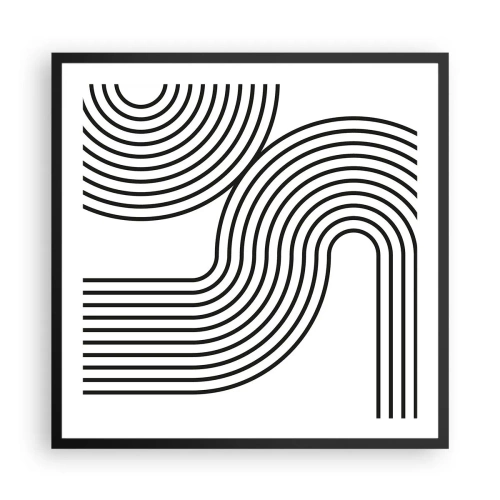 Pôster com moldura preta - Na curva - 60x60 cm