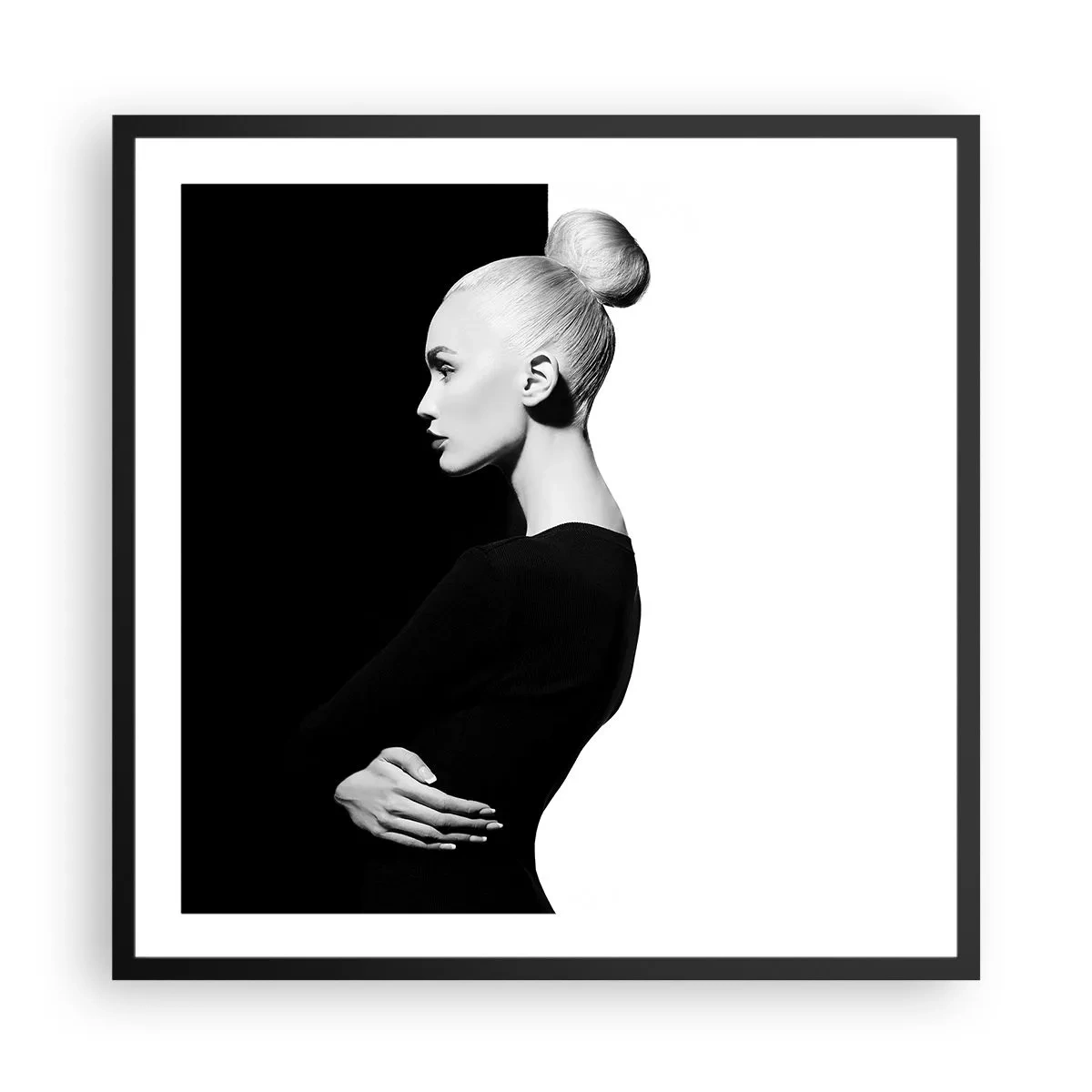 Pôster com moldura preta - Simplesmente mulher - 60x60 cm
