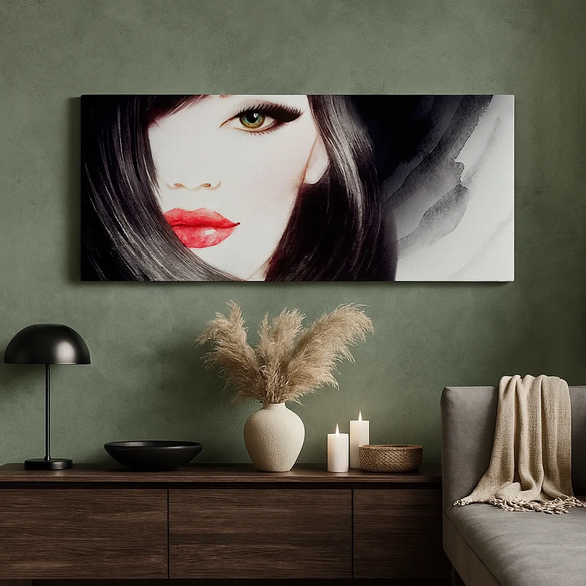 Quadro em tela - Olhar de safira - 30x30 cm