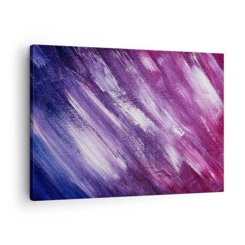 Quadro em tela - Pinceladas abstratas em tons de roxo e rosa - 70x50cm - Quando o vento sopra - Decoração de parede moderna para a sala de estar e quarto ARTTOR