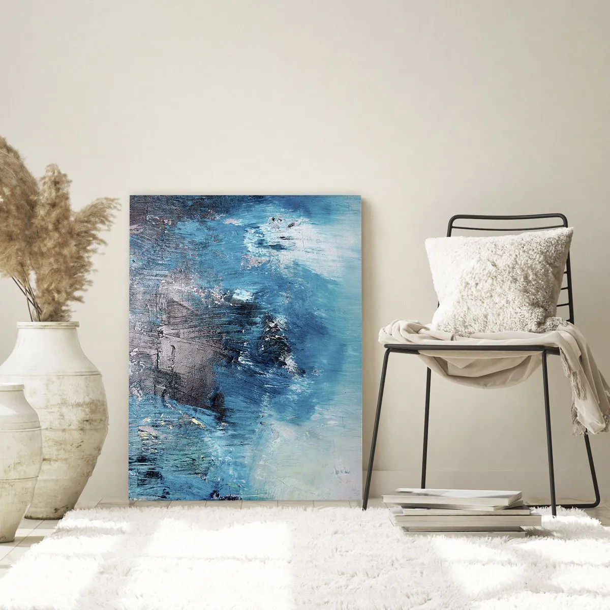 Quadro em vidro - Rapsódia em azul - 50x70 cm