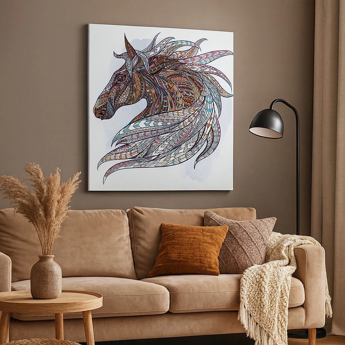 Quadro em tela - Corcel do guerreiro celta - 30x30 cm