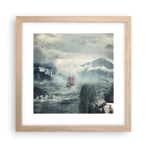 Pôster com moldura de carvalho claro - Nas águas mágicas - 30x30 cm