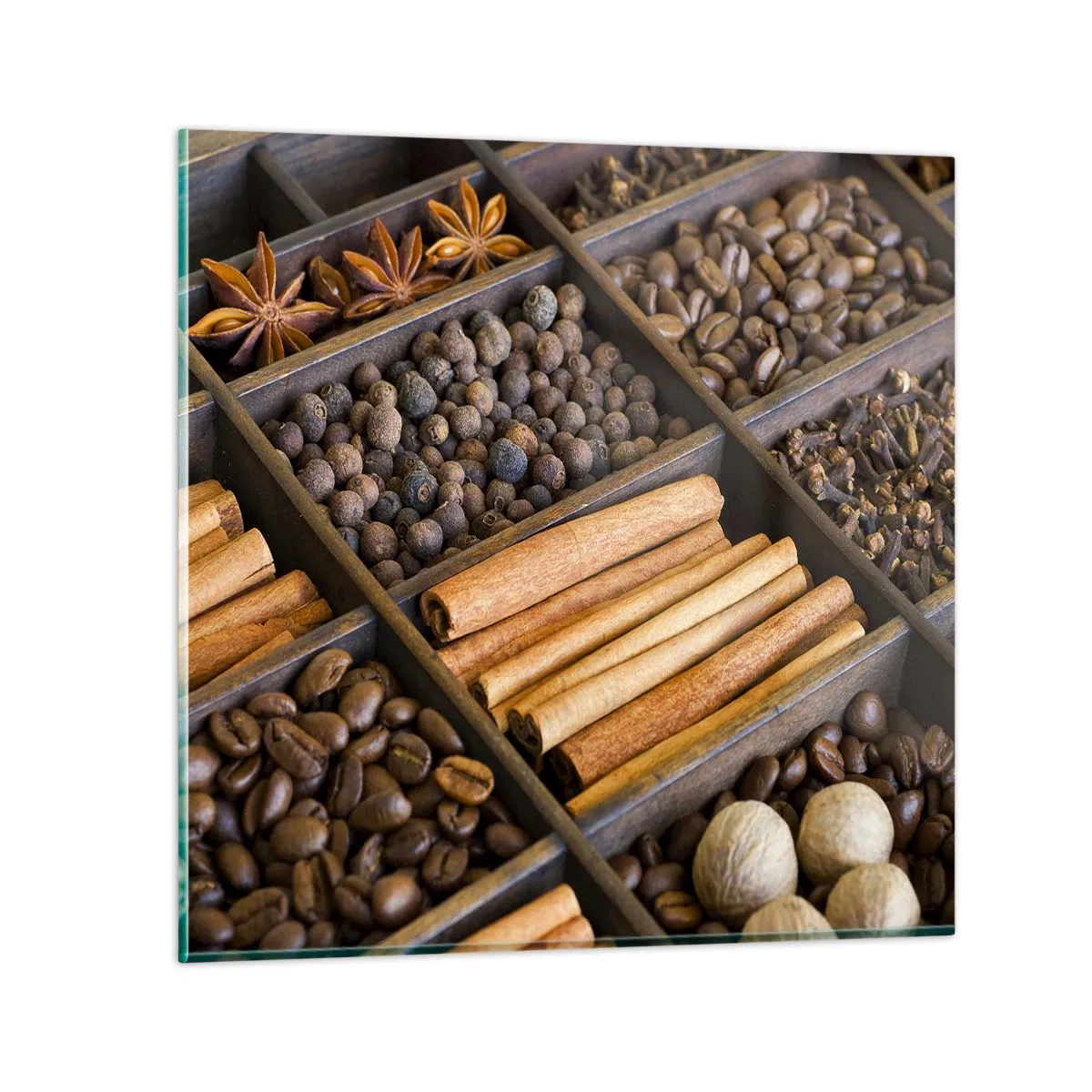 Quadro em vidro - Um tesouro de aromas - 30x30 cm