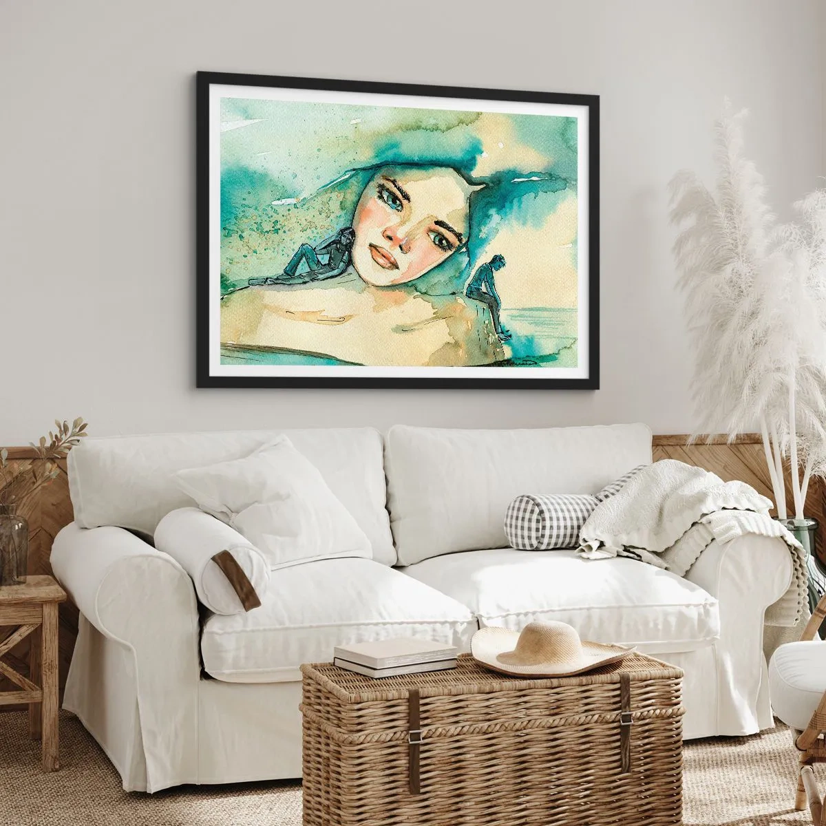 Pôster com moldura preta - Am I blue? - 50x40 cm